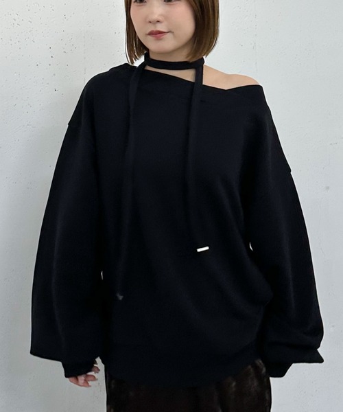 archives(アルシーヴ)の「チョーカー付クロスオフショルスウェット(スウェット・レディース・グレー/アイボリー/ブラック・MEDIUM)」の19枚目の写真