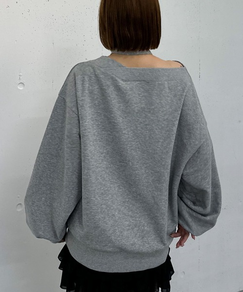 archives(アルシーヴ)の「チョーカー付クロスオフショルスウェット(スウェット・レディース・グレー/アイボリー/ブラック・MEDIUM)」の14枚目の写真