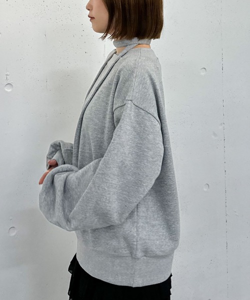 archives(アルシーヴ)の「チョーカー付クロスオフショルスウェット(スウェット・レディース・グレー/アイボリー/ブラック・MEDIUM)」の13枚目の写真