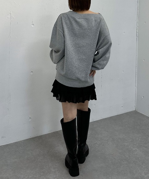 archives(アルシーヴ)の「チョーカー付クロスオフショルスウェット(スウェット・レディース・グレー/アイボリー/ブラック・MEDIUM)」の18枚目の写真