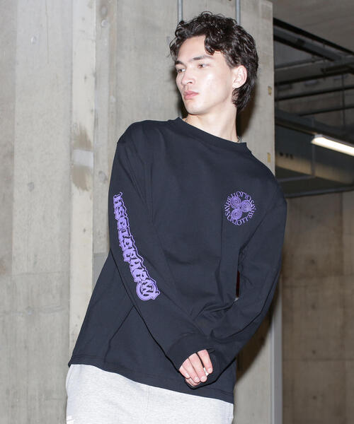 MANASTASH(マナスタッシュ)の「MANASTASH/マナスタッシュ SAYHELLO L/S TEE ロンT(Tシャツ/カットソー・メンズ・ブラック/ホワイト・L/M/XL)」の3枚目の写真