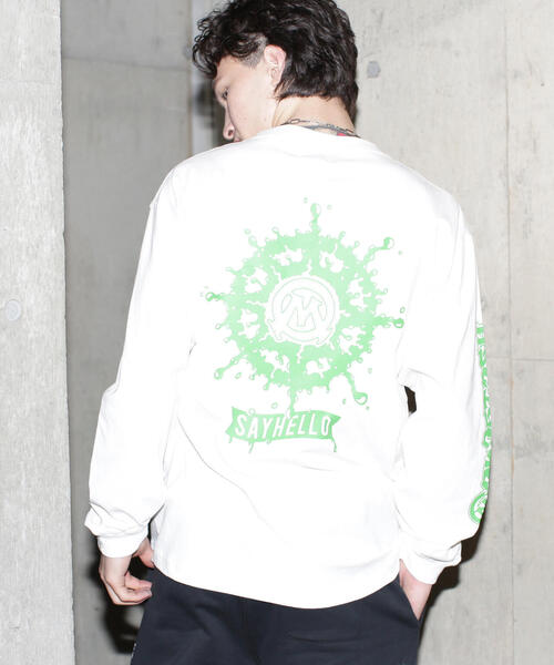MANASTASH(マナスタッシュ)の「MANASTASH/マナスタッシュ SAYHELLO L/S TEE ロンT(Tシャツ/カットソー・メンズ・ブラック/ホワイト・L/M/XL)」の6枚目の写真