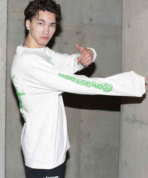MANASTASH(マナスタッシュ)の「MANASTASH/マナスタッシュ SAYHELLO L/S TEE ロンT(Tシャツ/カットソー・メンズ・ブラック/ホワイト・L/M/XL)」の7枚目の写真