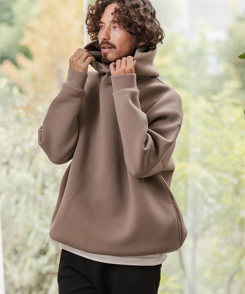 CAMBIO（カンビオ）の「mpa3979-ボンディングハイネックボタンプルパーカー（パーカー・メンズ・ホワイト/グレイッシュベージュ/ブラック・M/L/XL）」の13枚目の写真