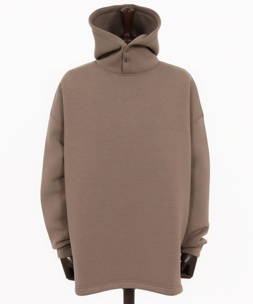 CAMBIO（カンビオ）の「mpa3979-ボンディングハイネックボタンプルパーカー（パーカー・メンズ・ホワイト/グレイッシュベージュ/ブラック・M/L/XL）」の22枚目の写真