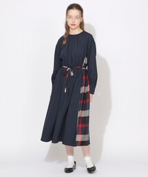 CB CRESTBRIDGE（シービークレストブリッジ）の「サイドチェック切替ラウンドネックワンピース（ワンピース）」