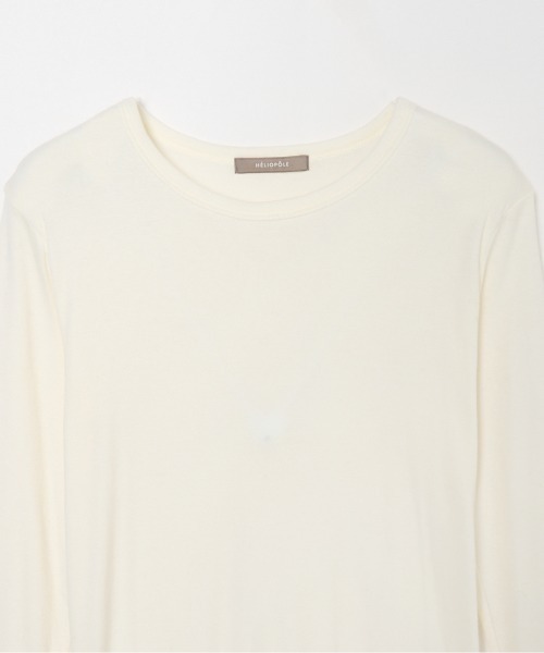HELIOPOLE(エリオポール)の「【smooth skin series】CASHCOTTON CREW(Tシャツ/カットソー・レディース・アイボリー/ブラック/サックスブルー/ベージュ・38)」の8枚目の写真