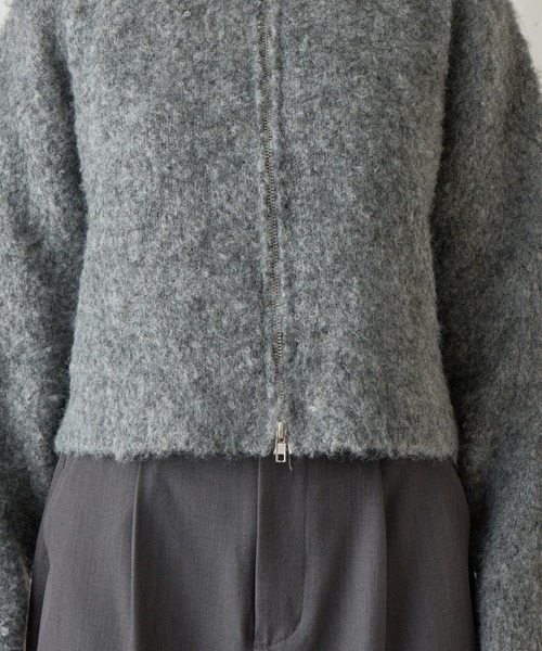 COLONY 2139（コロニートゥーワンスリーナイン）の「ウール混ブークレWジップカーディガン（カーディガン/ボレロ・レディース・ブラック/アイボリー/ブラウン/グレー・FREE）」の18枚目の写真