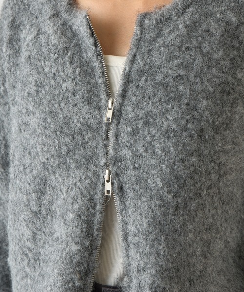 COLONY 2139（コロニートゥーワンスリーナイン）の「ウール混ブークレWジップカーディガン（カーディガン/ボレロ・レディース・ブラック/アイボリー/ブラウン/グレー・FREE）」の16枚目の写真