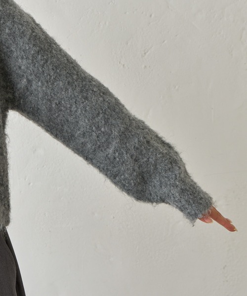 COLONY 2139（コロニートゥーワンスリーナイン）の「ウール混ブークレWジップカーディガン（カーディガン/ボレロ・レディース・ブラック/アイボリー/ブラウン/グレー・FREE）」の19枚目の写真