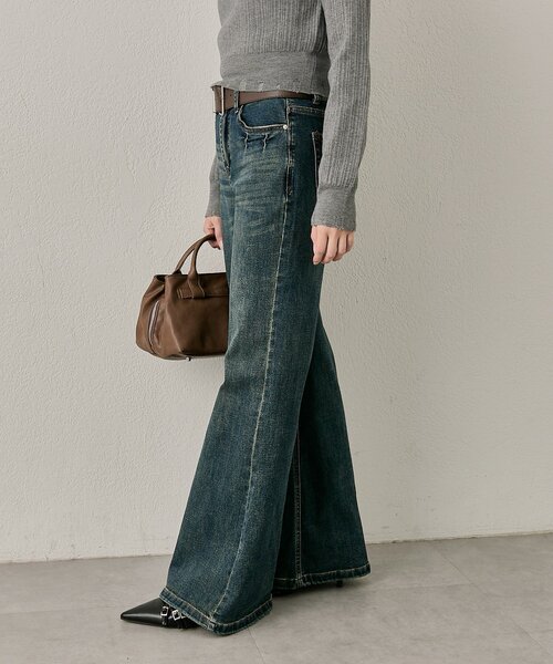 mline（エムライン）の「[mline]［3サイズ展開！］ワイドデニム（デニムパンツ・レディース・ブルー・LARGE/SMALL/MEDIUM）」の6枚目の写真
