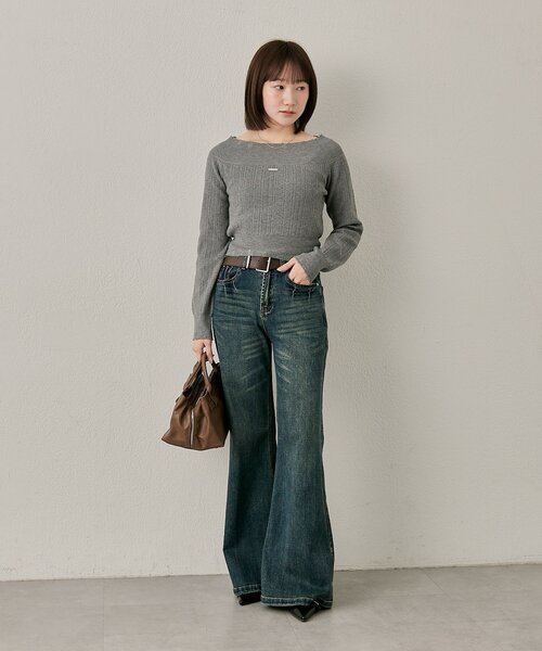 mline（エムライン）の「[mline]［3サイズ展開！］ワイドデニム（デニムパンツ・レディース・ブルー・LARGE/SMALL/MEDIUM）」の8枚目の写真