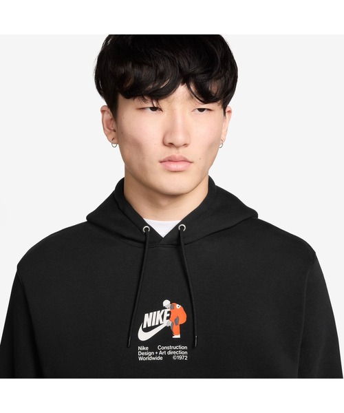 NIKE（ナイキ）の「ナイキ NIKE ナイキ クラブ BB アイコン BL L/S フーディ（パーカー・メンズ・ブラック/オレンジ/アイボリー・S/M/L/LL/3L）」の9枚目の写真