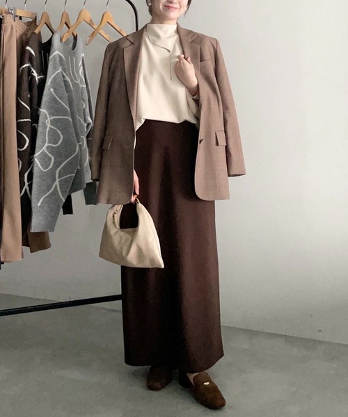 mysty woman(ミスティウーマン)の「袖ボリュームハイネックプルオーバー 611350(ニット/セーター・レディース・グレー/アイボリー/ブラック/グリーン/ブラウン/ライトブルー・FREE)」の22枚目の写真