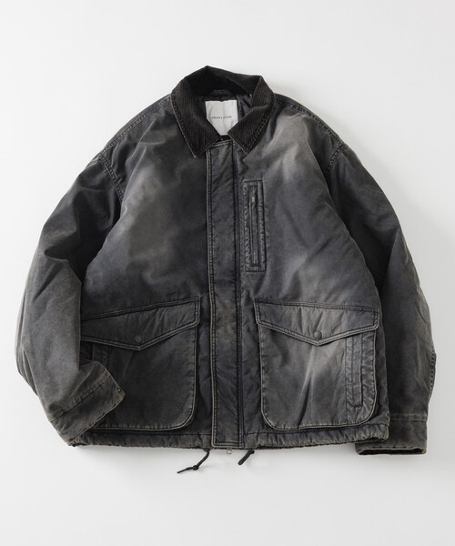 セール】襟コーデュロイ切り替え コットンナイロンブルゾン