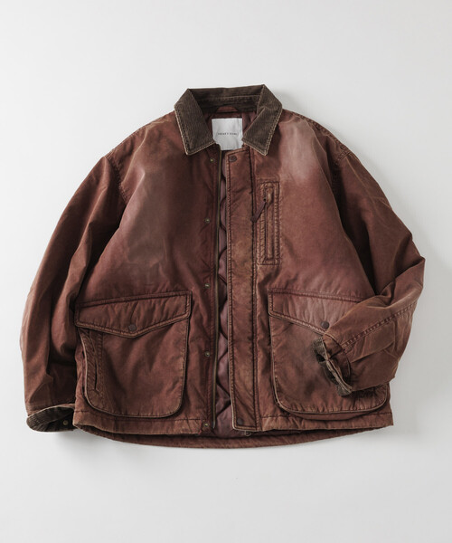 セール】襟コーデュロイ切り替え コットンナイロンブルゾン