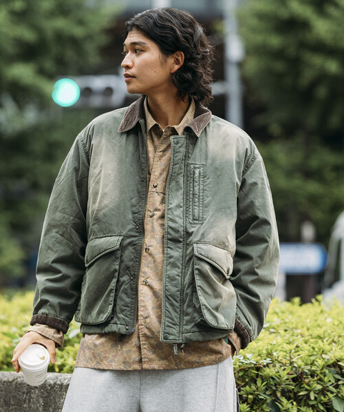 FREAK'S STORE(フリークスストア)の「襟コーデュロイ切り替え コットンナイロンブルゾン/ヴィンテージ加工(ブルゾン・メンズ・ブラウン/ブラック/オリーブ/ワインレッド・LARGE/SMALL/MEDIUM)」の5枚目の写真
