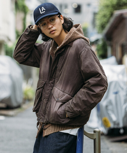 セール】襟コーデュロイ切り替え コットンナイロンブルゾン