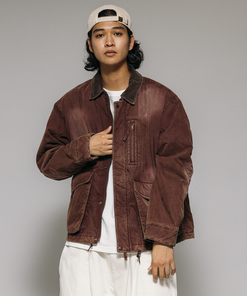 PPFM / ブルゾン/M/コットン/BRD/35-06BW01 セール】襟コーデュロイ切り替え コットンナイロンブルゾン