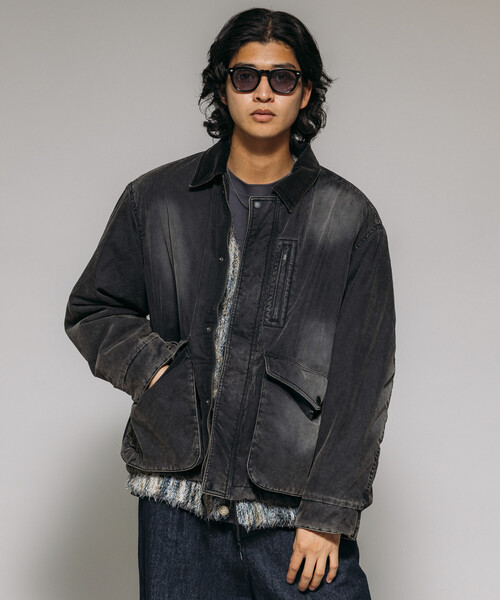 PPFM / ブルゾン/M/コットン/BRD/35-06BW01 セール】襟コーデュロイ切り替え コットンナイロンブルゾン