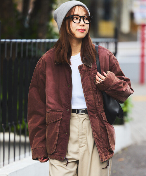 セール】襟コーデュロイ切り替え コットンナイロンブルゾン