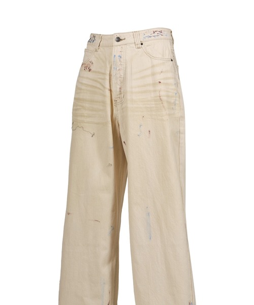 Jaded London(ジェイデッドロンドン)の「ECRU WASH PAINT COLOSSUS JEAN(デニムパンツ・メンズ・ホワイト・32/28/30)」の4枚目の写真