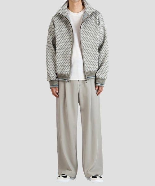 BALLAST ARK（バラストアーク）の「BALLAST ARK / バラストアーク：Zip-Up Jacquard Knit Blouson：BA12-KJ01[AST]（ブルゾン・メンズ・ブラック/ブラウン/ベージュ・M/L）」の4枚目の写真