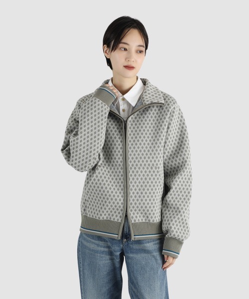BALLAST ARK（バラストアーク）の「BALLAST ARK / バラストアーク：Zip-Up Jacquard Knit Blouson：BA12-KJ01[AST]（ブルゾン・メンズ・ブラック/ブラウン/ベージュ・M/L）」の5枚目の写真