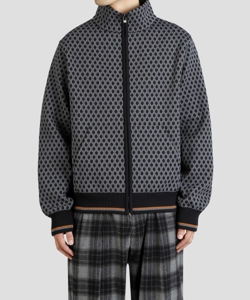 BALLAST ARK（バラストアーク）の「BALLAST ARK / バラストアーク：Zip-Up Jacquard Knit Blouson：BA12-KJ01[AST]（ブルゾン・メンズ・ブラック/ブラウン/ベージュ・M/L）」の15枚目の写真