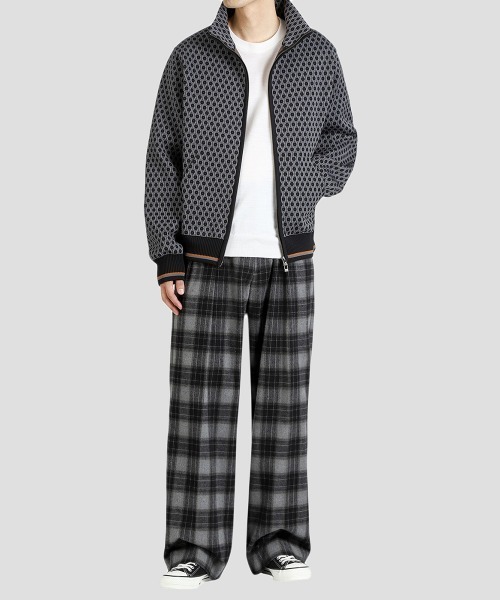 BALLAST ARK（バラストアーク）の「BALLAST ARK / バラストアーク：Zip-Up Jacquard Knit Blouson：BA12-KJ01[AST]（ブルゾン・メンズ・ブラック/ブラウン/ベージュ・M/L）」の18枚目の写真