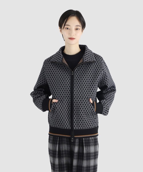 BALLAST ARK（バラストアーク）の「BALLAST ARK / バラストアーク：Zip-Up Jacquard Knit Blouson：BA12-KJ01[AST]（ブルゾン・メンズ・ブラック/ブラウン/ベージュ・M/L）」の19枚目の写真