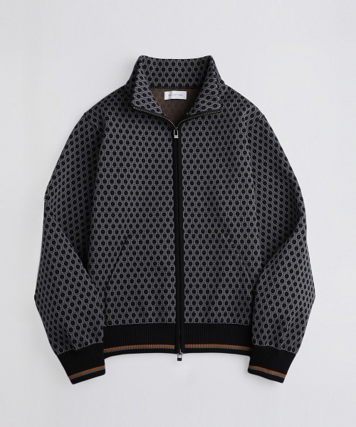 BALLAST ARK（バラストアーク）の「BALLAST ARK / バラストアーク：Zip-Up Jacquard Knit Blouson：BA12-KJ01[AST]（ブルゾン・メンズ・ブラック/ブラウン/ベージュ・M/L）」の7枚目の写真