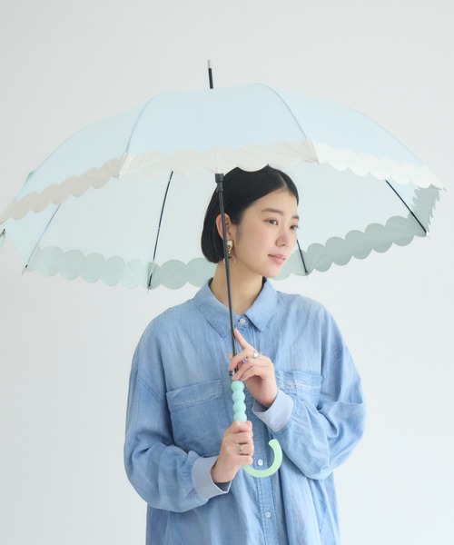 Paradise Picnic(パラダイスピクニック)の「because クリアアンブレラ ボンボン/ナミナミ(長傘・レディース・パープル/グリーン系その他/ホワイト/グリーン/ホワイト系その他/パープル系その他・FREE)」の20枚目の写真