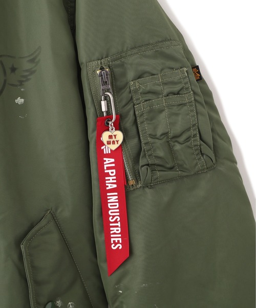 Alpha Industries（アルファインダストリーズ）の「Alpha Industries/アルファインダストリーズ/ALPH×KAMIYA MA-1/アルファ×カミヤ エムエーワン（MA-1・メンズ・セージグリーン・MEDIUM/LARGE/SMALL）」の10枚目の写真