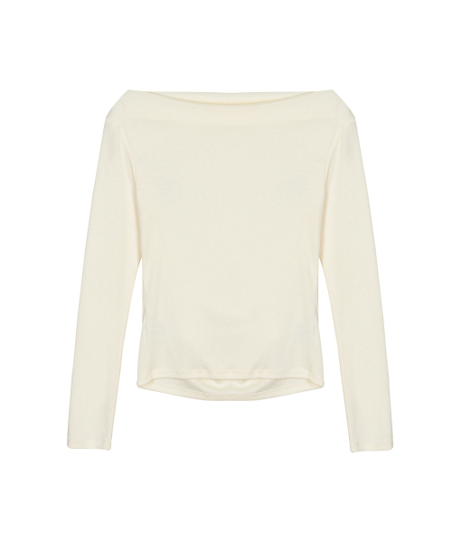 NICK&NICOLE(ニックアンドニコール)の「SHIRRING DRAPE BOAT NECK TOP_CREAM(Tシャツ/カットソー・レディース・その他・FREE)」の7枚目の写真