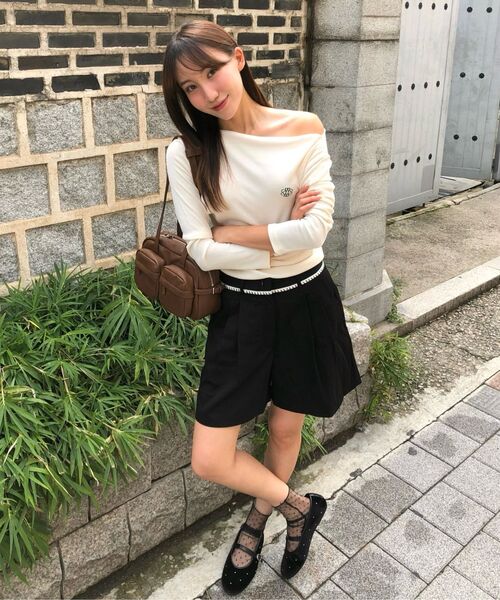 NICK&NICOLE(ニックアンドニコール)の「SHIRRING DRAPE BOAT NECK TOP_CREAM(Tシャツ/カットソー・レディース・その他・FREE)」の8枚目の写真
