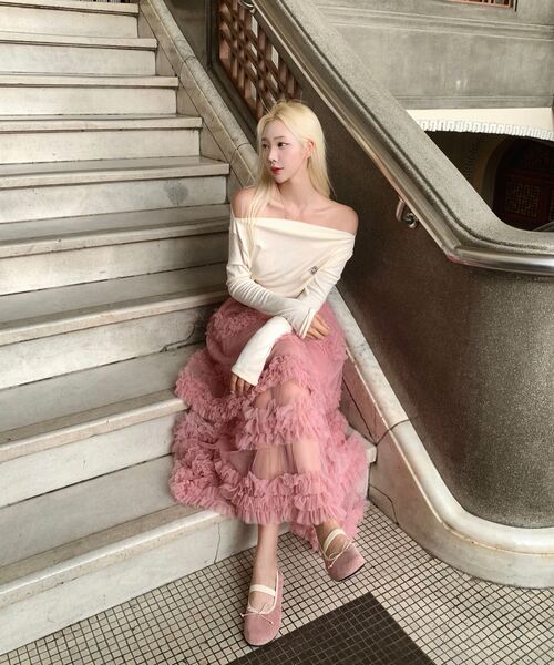 NICK&NICOLE(ニックアンドニコール)の「SHIRRING DRAPE BOAT NECK TOP_CREAM(Tシャツ/カットソー・レディース・その他・FREE)」の13枚目の写真