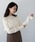 HER CLOSET�i�n�[�N���[�[�b�g�j�́u�yHER CLOSET�z�V�����_�[�t�����n�C�Q�[�W�f�U�C���j�b�g SHOULDER FRILL HIGH GAUGE KNIT DESIGN KNIT�i�j�b�g/�Z�[�^�[�j�v�b�A�C�{���[