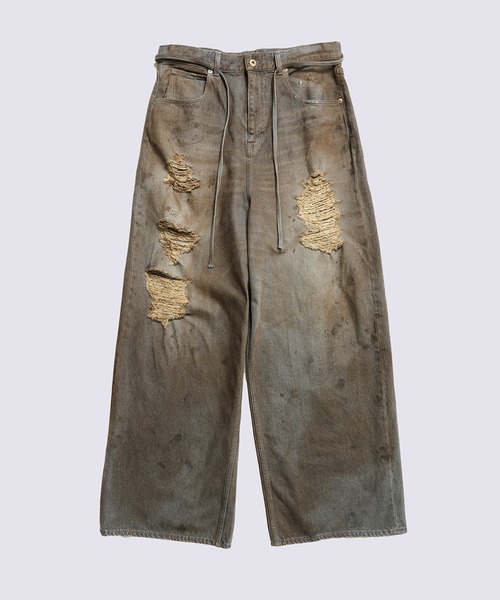 DISCOVERED（ディスカバード）の「【DISCOVERED】CRASH DENIM PANTS（デニムパンツ・メンズ・インディゴブルー/ブラック・1/3）」の2枚目の写真