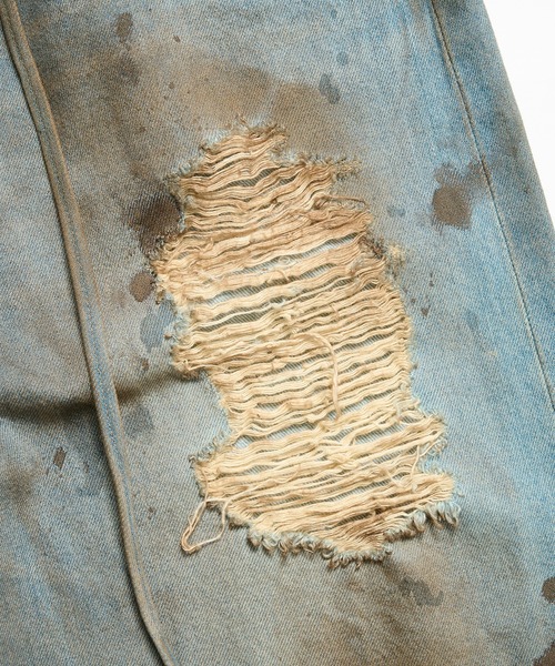 DISCOVERED（ディスカバード）の「【DISCOVERED】CRASH DENIM PANTS（デニムパンツ・メンズ・インディゴブルー/ブラック・1/3）」の5枚目の写真