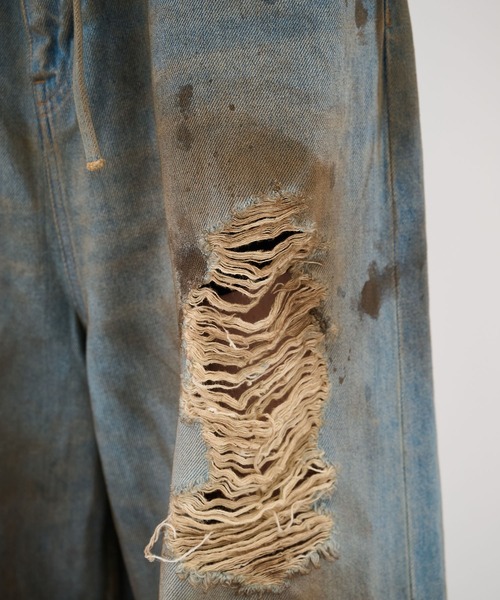 DISCOVERED（ディスカバード）の「【DISCOVERED】CRASH DENIM PANTS（デニムパンツ・メンズ・インディゴブルー/ブラック・1/3）」の11枚目の写真