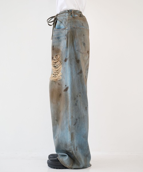 DISCOVERED（ディスカバード）の「【DISCOVERED】CRASH DENIM PANTS（デニムパンツ・メンズ・インディゴブルー/ブラック・1/3）」の13枚目の写真