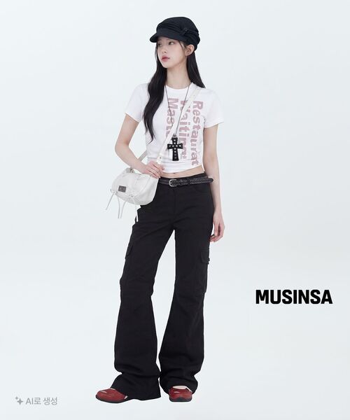 Miseki SEOUL(ミセキソウル)の「Pocket cargo bootscut pants BLACK(その他パンツ・レディース・その他・3/1/2)」の4枚目の写真