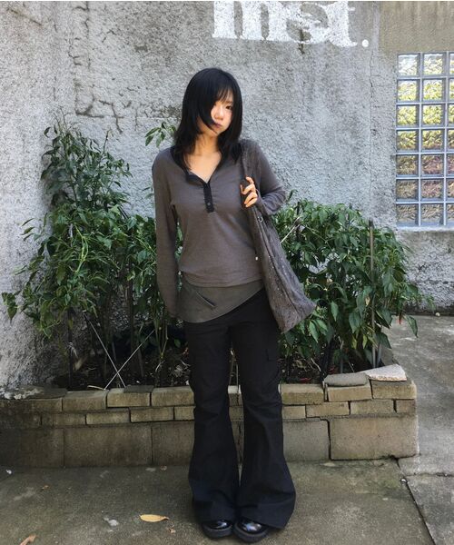 Miseki SEOUL(ミセキソウル)の「Pocket cargo bootscut pants BLACK(その他パンツ・レディース・その他・3/1/2)」の13枚目の写真