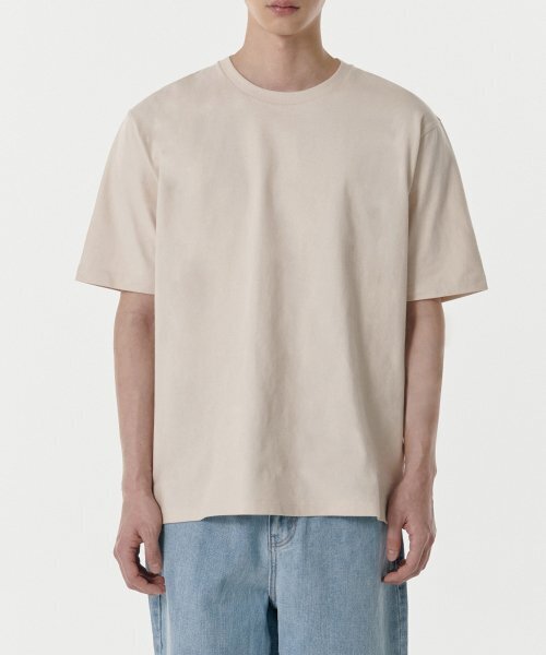 MUSINSA STANDARD（ムシンサスタンダード）の「レイヤードクルーネックTシャツ_通常丈 [エクリュ]（Tシャツ/カットソー・メンズ・その他・LARGE/X-LARGE/X-SMALL/SMALL/MEDIUM）」の2枚目の写真
