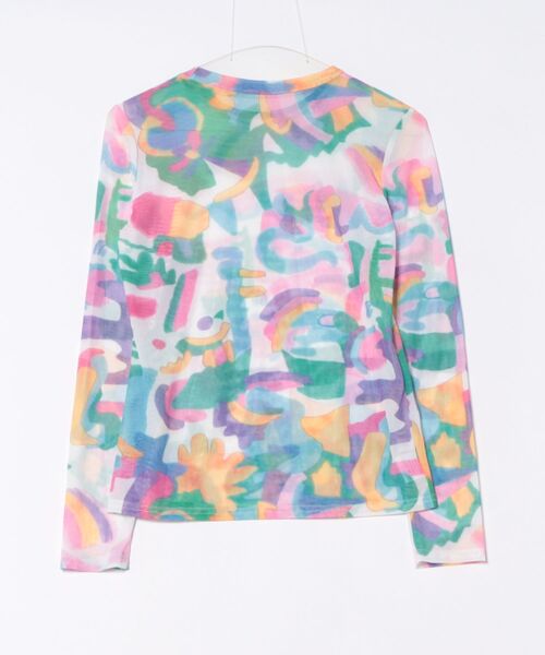 VIBGYOR Women(ヴィブジョー ウィメン)の「【Mayree】マルチ柄メッシュトップス(Tシャツ/カットソー・レディース・マルチ・FREE)」の6枚目の写真