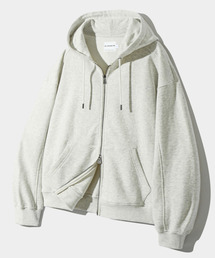 ASI フォーシーズンエッセンシャルフードジップアップ_スウェットバックメランジ