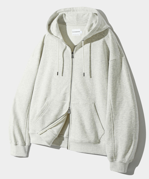 ASI Flossing Essential full zip up sweat back merange — свитшот‑куртка на молнии, серый меланж
