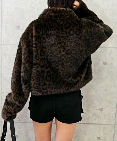 美品　HARDY NOIR レオパードファーブルゾン　アニマル BEAUTY&YOUTH UNITED ARROWS（ビューティーアンドユースユナイテッド