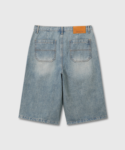 DIVEIN(ダイブイン)の「DENIM BURMUDA WORK PANTS (WASHED BLUE)(その他パンツ・メンズ・その他・0/1/2)」の3枚目の写真